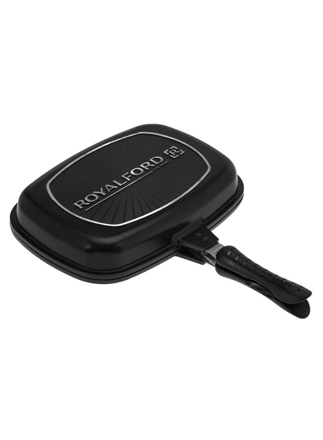 Royalford - Double Grill Pan Black/Silver/Red 40cm - Image 1