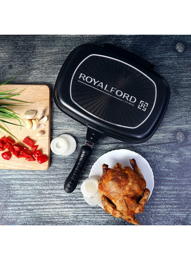 Royalford - Double Grill Pan Black/Silver/Red 40cm - Image 1