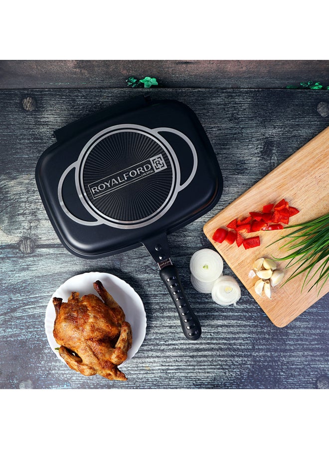 Royalford - Double Grill Pan Black/Silver/Red 40cm - Image 1