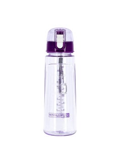 Royalford Royalford Water Bottle with Volume Marker- Portable Design with Straw & Loop Handle BPA Free Eco Friendly with Sipper Spout  Ideal for Sports Gym Fitness Trekking & More Purple 550ml  - Image 1