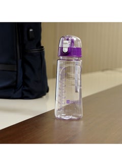 Royalford Royalford Water Bottle with Volume Marker- Portable Design with Straw & Loop Handle BPA Free Eco Friendly with Sipper Spout  Ideal for Sports Gym Fitness Trekking & More Purple 550ml  - Image 5