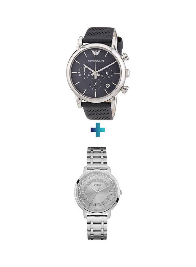 GUESS Women's Water Resistant Analog Watch W0933L1 With Rubber Analog Watch AR1735 - Image 1