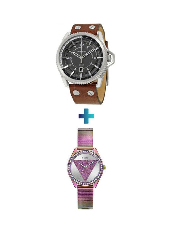 GUESS Women's Risen Analog Watch Gw0018L1 Leather Analog Wrist Watch DZ1716 - Image 1