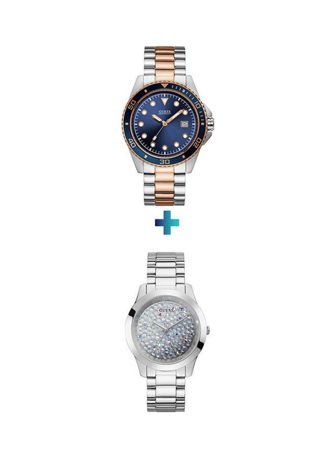 GUESS Women's Crush Water-Resistant Analog Watch GW0020L1 With Crew Water Resistant Analog Watch W1002G5 - Image 1