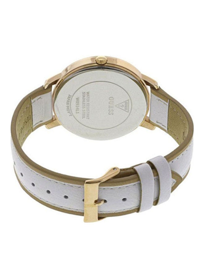 جس ساعة يد بعقارب وسوار من الجلد طراز U0934L1 مع ساعة ديلانسي بعقارب طراز W0870G1 للنساء - Image 2