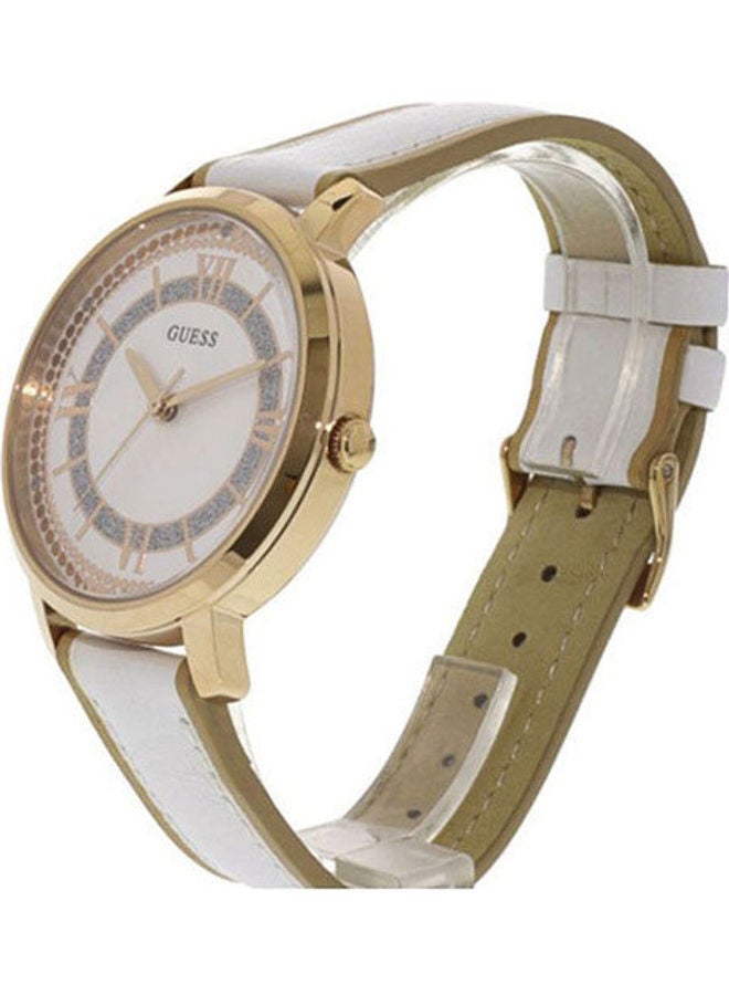 جس ساعة يد بعقارب وسوار من الجلد طراز U0934L1 مع ساعة ديلانسي بعقارب طراز W0870G1 للنساء - Image 3