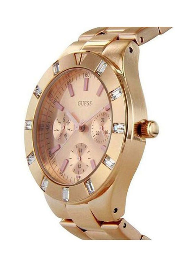 جس Women's Stainless Steel Chronograph Watch W16017L1 With Leather Analog Wrist Watch AR11123 Set - Image 3