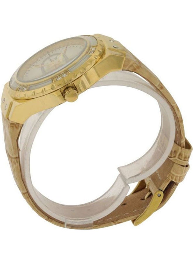 جس ساعة يد بعقارب وسوار من الجلد طراز U0775L2 مع ساعة يد رجالية بعقارب وسوار من الستانلس ستيل طراز HB1513630 للنساء - Image 3