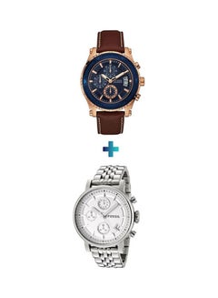 Women's Original Boyfriend Water Resistant Analog Watch Es2198 With Pinnacle Chronograph Watch W0673G3 Set