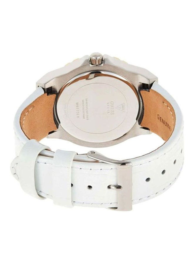 جس ساعة يد بعقارب وسوار من الجلد طراز W0775L8 مع ساعة بعقارب مقاومة للماء للرجال طراز DZ7309 للنساء - Image 2