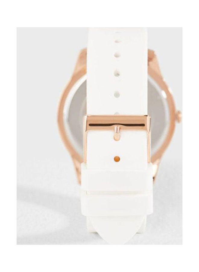 جس Women's Silicone Analog Watch W1223L3 With Leather Chronograph Wrist Watch Set 1710389 - Image 2