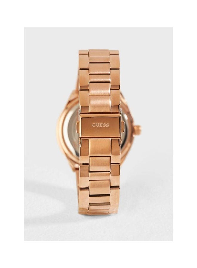 جس ساعة يد بعقارب وسوار من الاستانلس ستيل طراز W0111L3 بسوار من الستانلس ستيل مع مشبك كرونوغراف للرجال طراز R8873619004 للنساء - Image 2