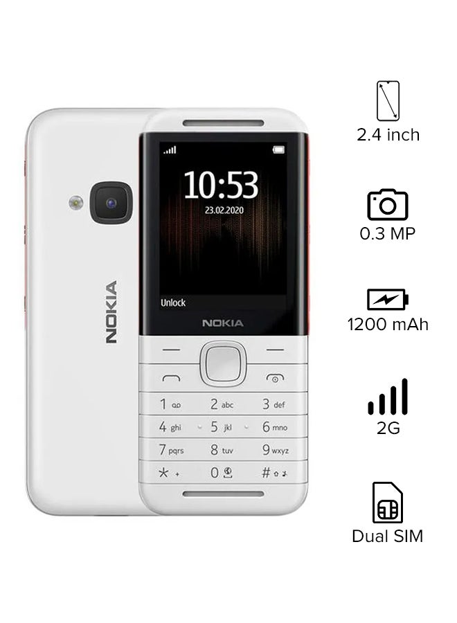NOKIA 5310 Dual SIM White/Red 8MB RAM 16MB 2G  - Image 1