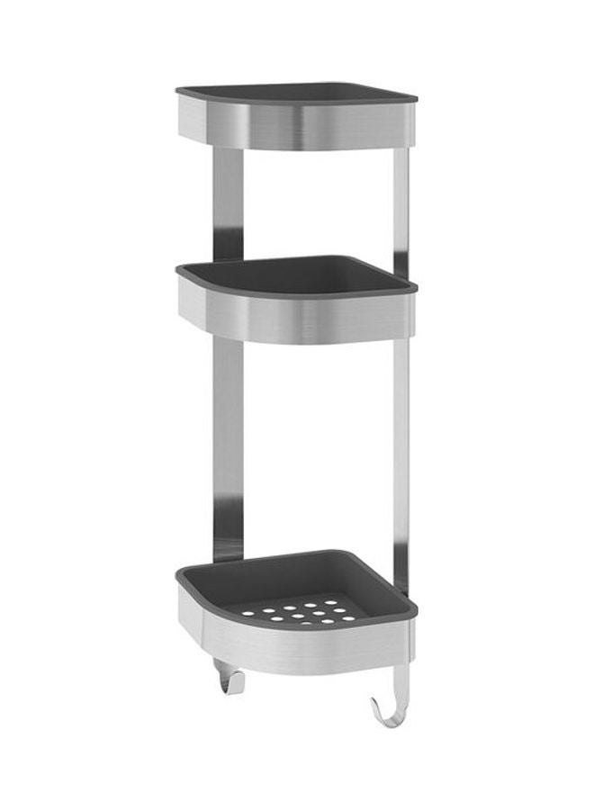 Brogrund Corner Wall Shelf Unit Stainless Steel Silver 19 X 58cm