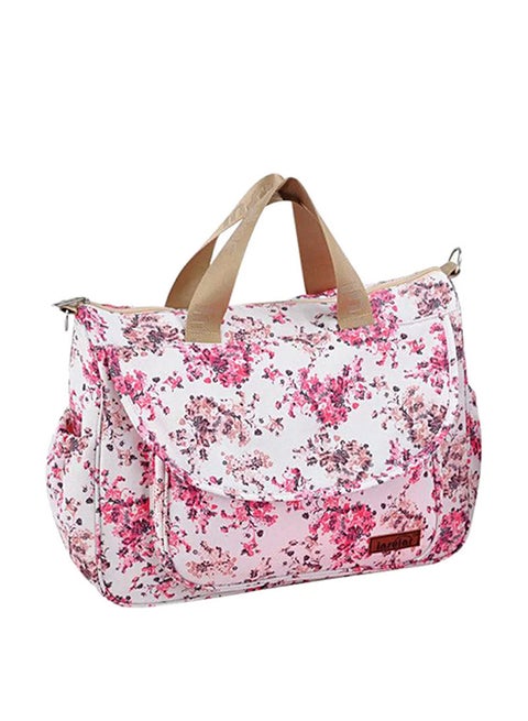 Waterproof Adjustable Strap Large Capacity Flower Printed Baby Diaper Bag
