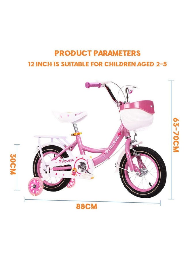 Cool Baby COOLBABY Kids Bike with Hand Brake and Basket for Ages 3-8 Years, 12 Inch Princess Bikes Bicycles With backseat, Children Bicycle. (Pink) 74 x 20 x 42cm  - Image 3