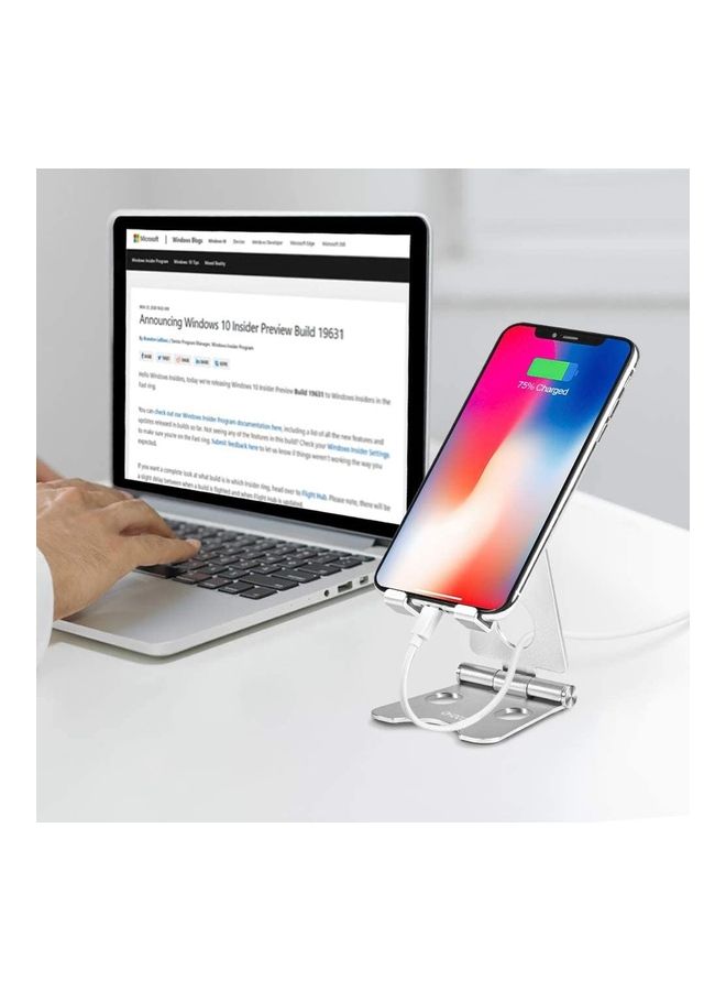 Adjustable Phone And Tablet Stand Mount Silver - Image 2
