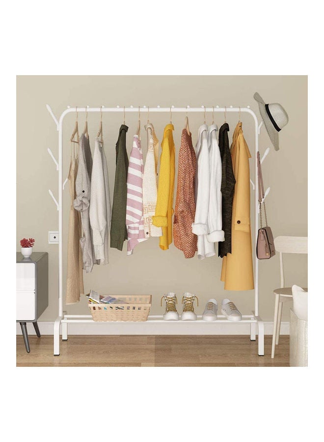 Toshionics - Single Rail With Side Hook Clothes Organizer Rack White 110x150x40cm - Image 1