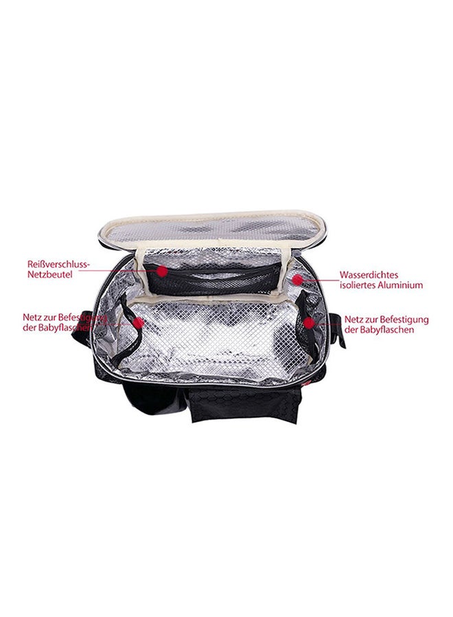 QiaoKai - Waterproof Adjustable Strap Sturdy And Durable Large Capacity Baby Diaper Bag Black - Image 1