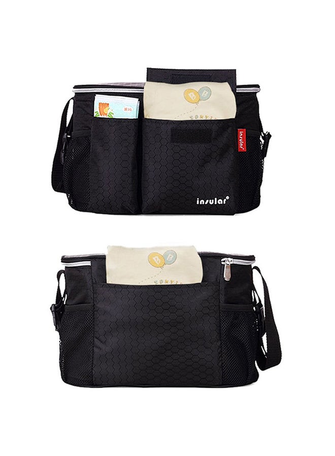 QiaoKai - Waterproof Adjustable Strap Sturdy And Durable Large Capacity Baby Diaper Bag Black - Image 1