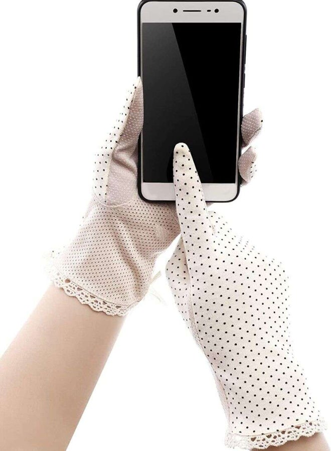 XiuWoo - 4 Pair Of Dotted Sun Protection Anti-Skid Gloves Multicolour - Image 1
