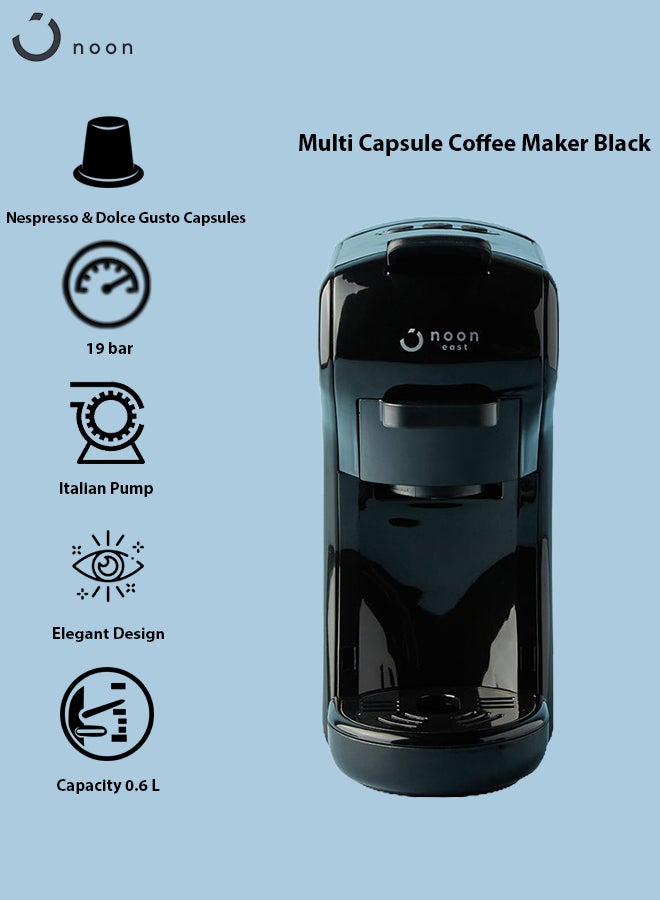 Espresso Capsule Coffee Machine - 19 Bar For Dolce Gusto And Nespresso- Black 0.6 L 1450 W ST-504B Black