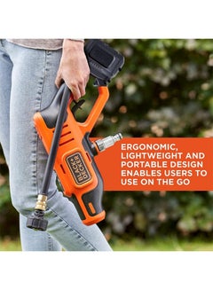 5-in-1 Cordless Electric Pressure Washer, POWERCONNECT Series, High Pressure Cleaning, Hose, Charger, BCPC18D1-GB Orange/Black - v1637476052/N48580824A_7