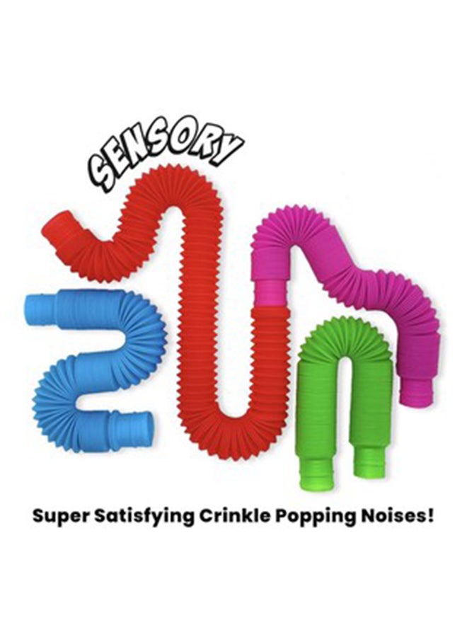 XiuWoo - 6-Piece Foldable And Portable Novelty Pop Tube Sensory Fidget Squishy Toy Set 8.07x4.17x2.52inch - Image 1
