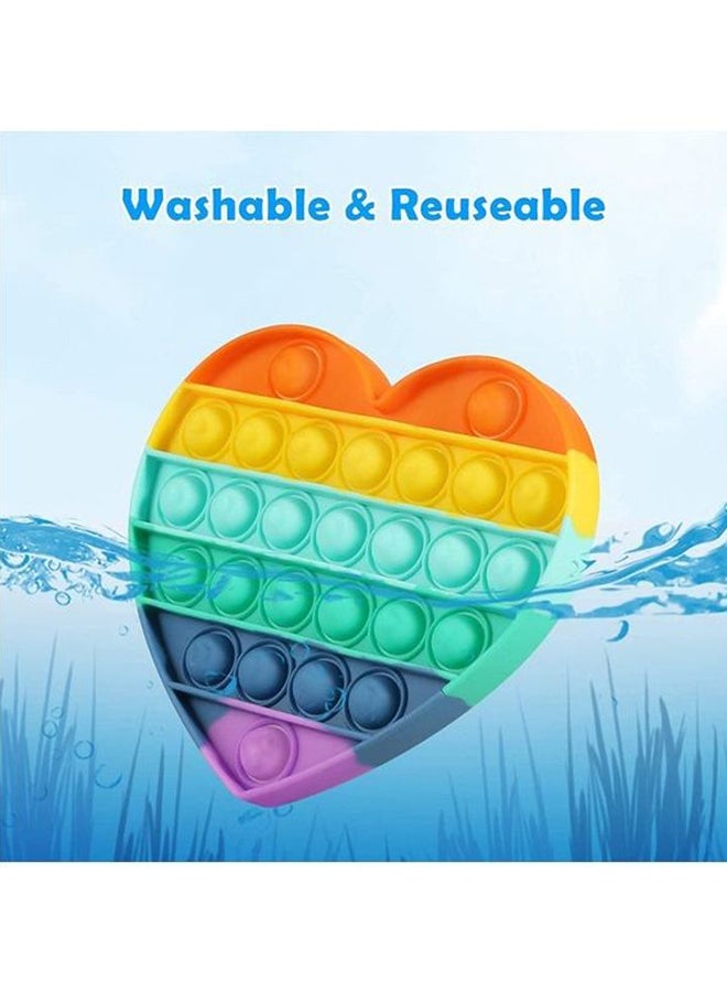 XiuWoo High-Quality Heart Shaped Push Pop Bubble Sensory Fidget Stress Relieve Squeeze Squishy Toy - Image 5