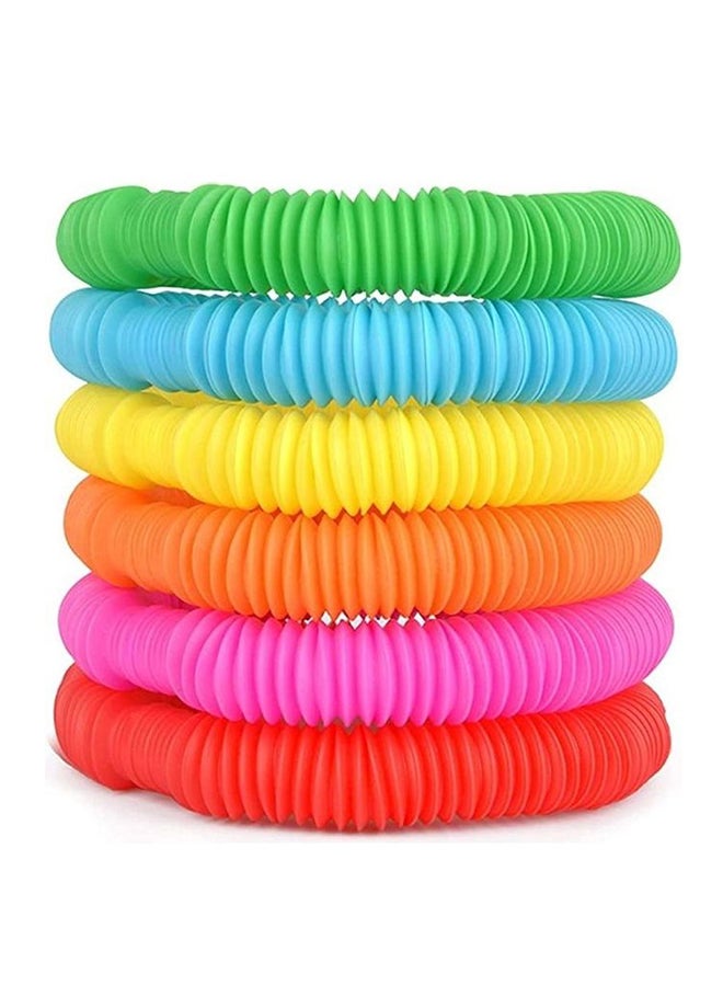 XiuWoo - 6-Piece Foldable And Portable Novelty Pop Tube Sensory Fidget Squishy Toy Set 8.07x4.17x2.52inch - Image 1