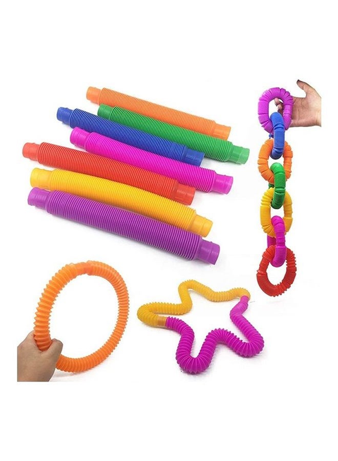 XiuWoo - 6-Piece Foldable And Portable Novelty Pop Tube Sensory Fidget Squishy Toy Set 8.07x4.17x2.52inch - Image 1