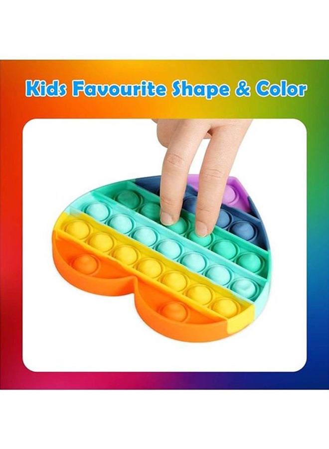 XiuWoo High-Quality Heart Shaped Push Pop Bubble Sensory Fidget Stress Relieve Squeeze Squishy Toy - Image 2
