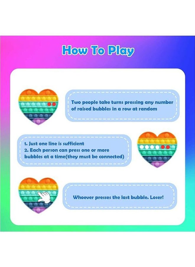 XiuWoo High-Quality Heart Shaped Push Pop Bubble Sensory Fidget Stress Relieve Squeeze Squishy Toy - Image 4