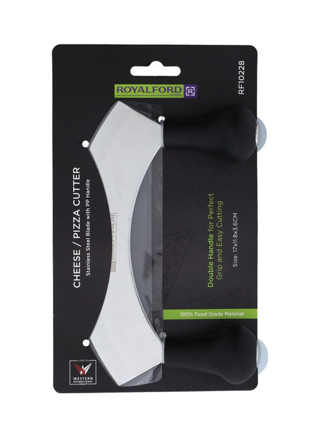 Royalford - Super Sharp Blade Double Handled Cheese/Pizza Cutter With Polypropylene Handle Multicolour 17x11.8x3.6cm - Image 1