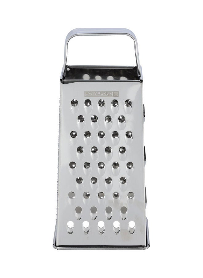 Royalford Royalford 4-Sided Grater Stainless Steel Grate Shred Slice & Zest 10.5X8X24.5 Dishwasher Safe Ultra Sharp Ss Blades Convenient Handle Silver 10.5x8x24.5cm  - Image 2