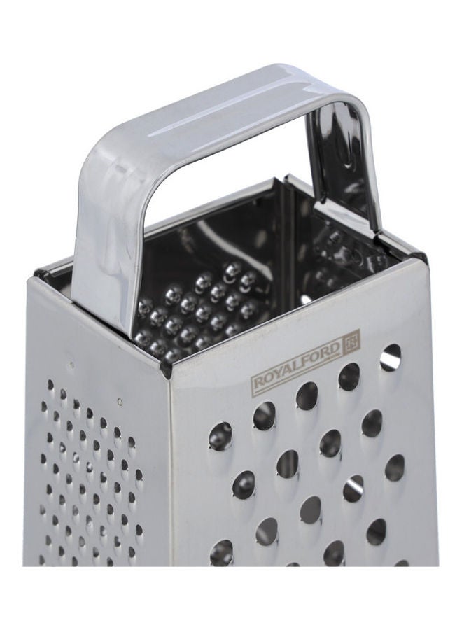Royalford Royalford 4-Sided Grater Stainless Steel Grate Shred Slice & Zest 10.5X8X24.5 Dishwasher Safe Ultra Sharp Ss Blades Convenient Handle Silver 10.5x8x24.5cm  - Image 5
