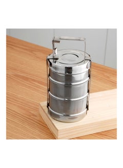 Royalford 3-Layer Bombay Tiffin Box Silver 13x26.5cm  - Image 5