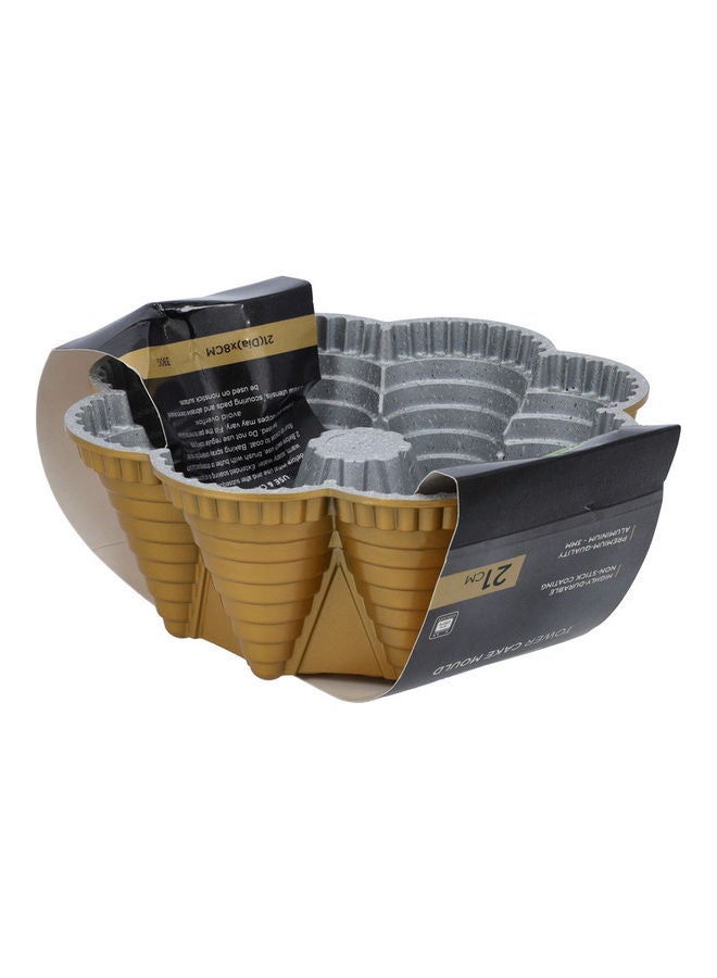 Royalford Non-Stick Coating Oven Safe Reusable Tower Cake Mould Gold 21x8cm  - Image 2