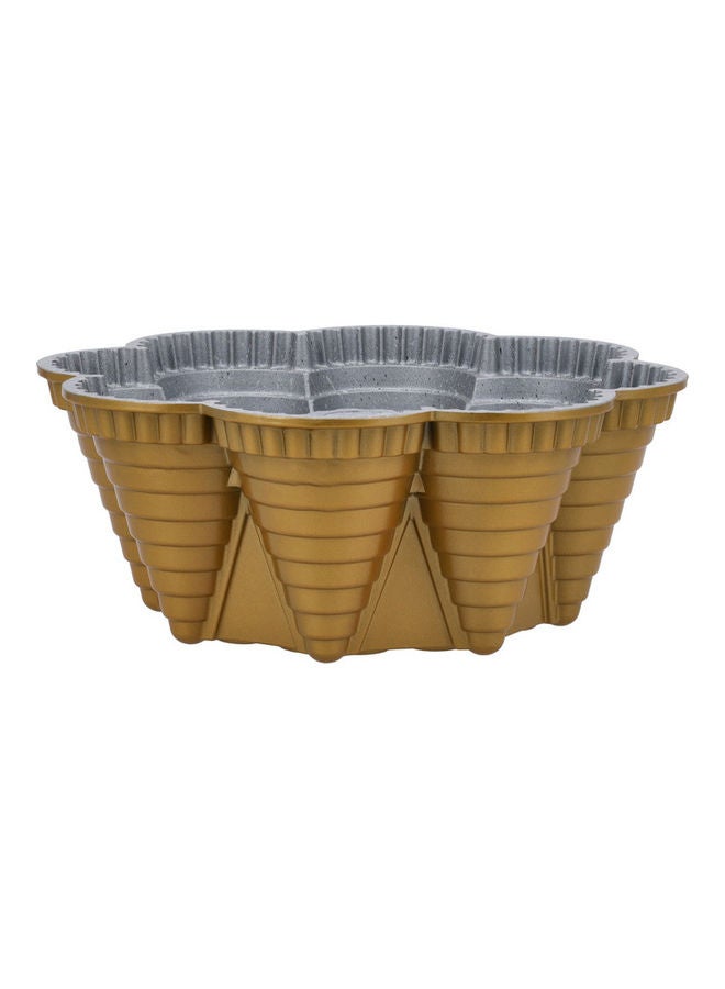 Royalford Non-Stick Coating Oven Safe Reusable Tower Cake Mould Gold 21x8cm  - Image 3