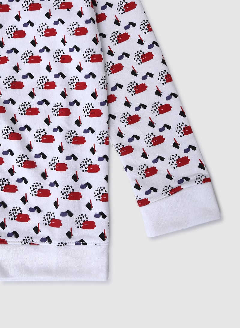 QUWA Boys All-Over Print Zip-Up Jacket Red/White/Black  - Image 4