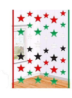 UAE Star String Decorations Foil - 6 Strings Multicolour 7inch