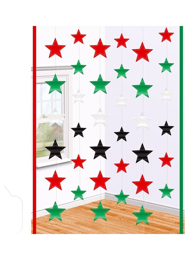 Party Centre - UAE Star String Decorations Foil - 6 Strings Multicolour 7inch - Image 1