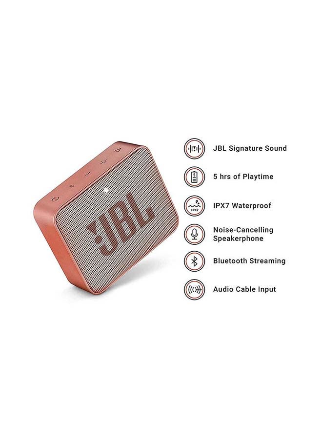 JBL - GO 2 Waterproof Portable Mini Bluetooth Speaker Sunkissed Cinnamon - Image 1