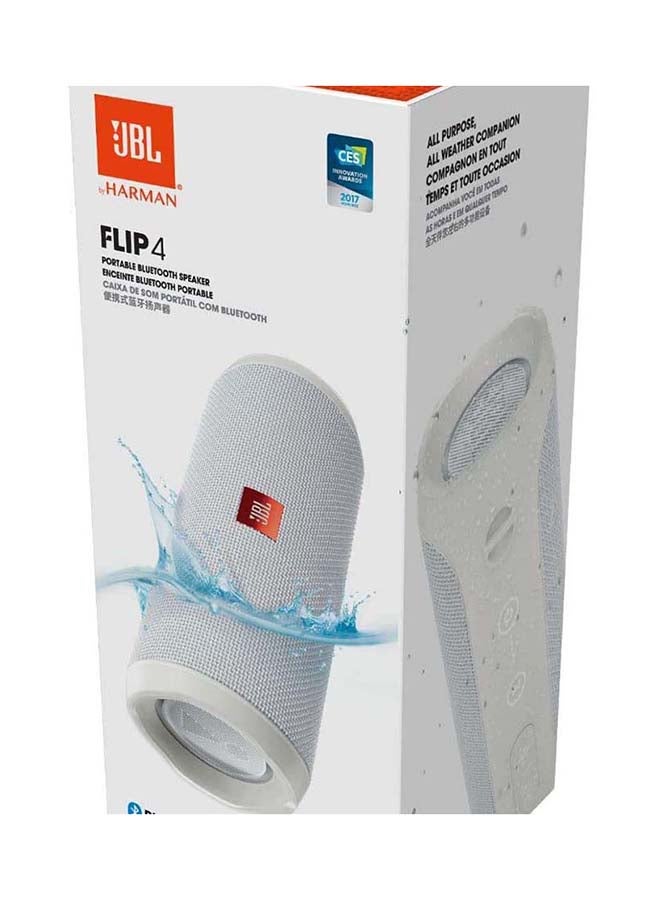 JBL - Flip 4 Waterproof Portable Bluetooth Wireless Speaker White - Image 1