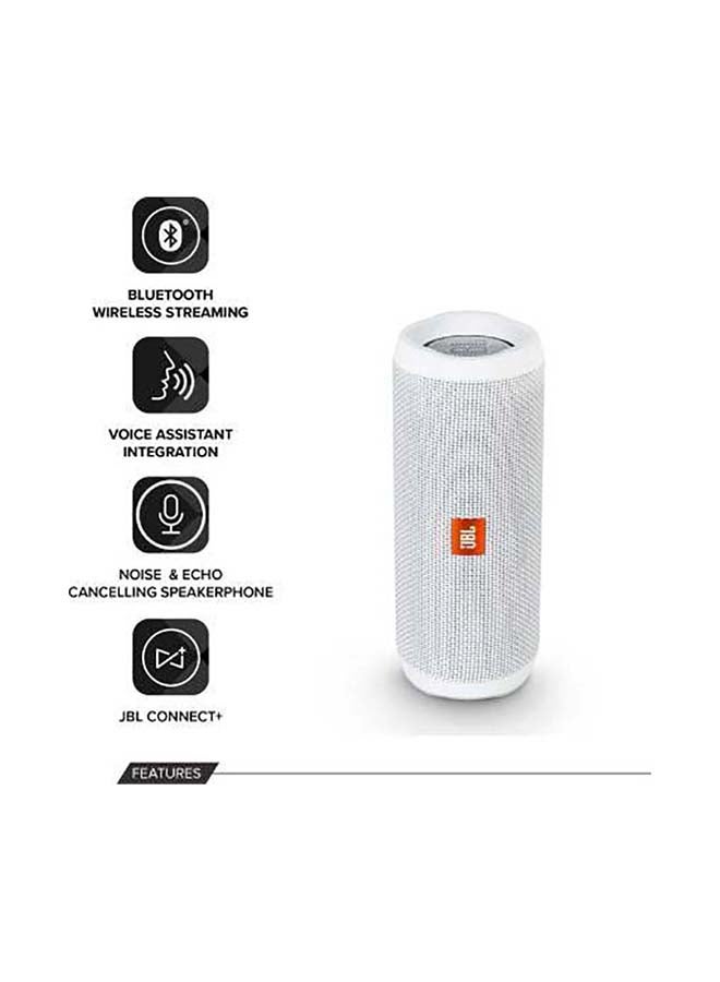 JBL - Flip 4 Waterproof Portable Bluetooth Wireless Speaker White - Image 1