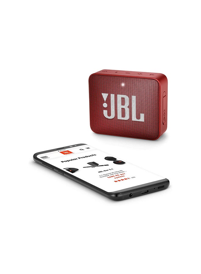 JBL - GO 2 Portable Bluetooth Speaker Red - Image 1