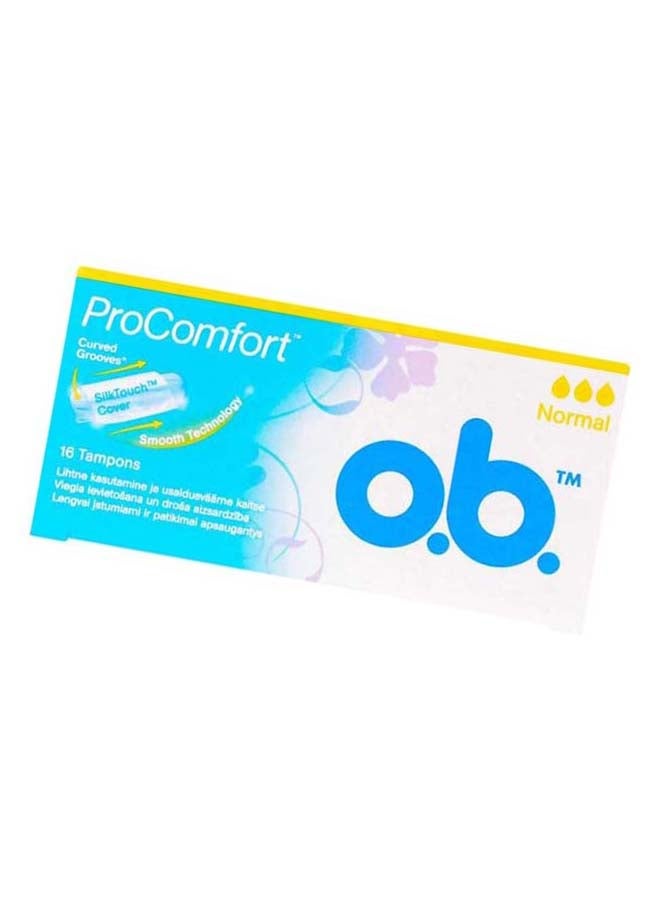 o.b. 16-Piece Pro Comfort Curved Grooves Normal Tampons - Image 2