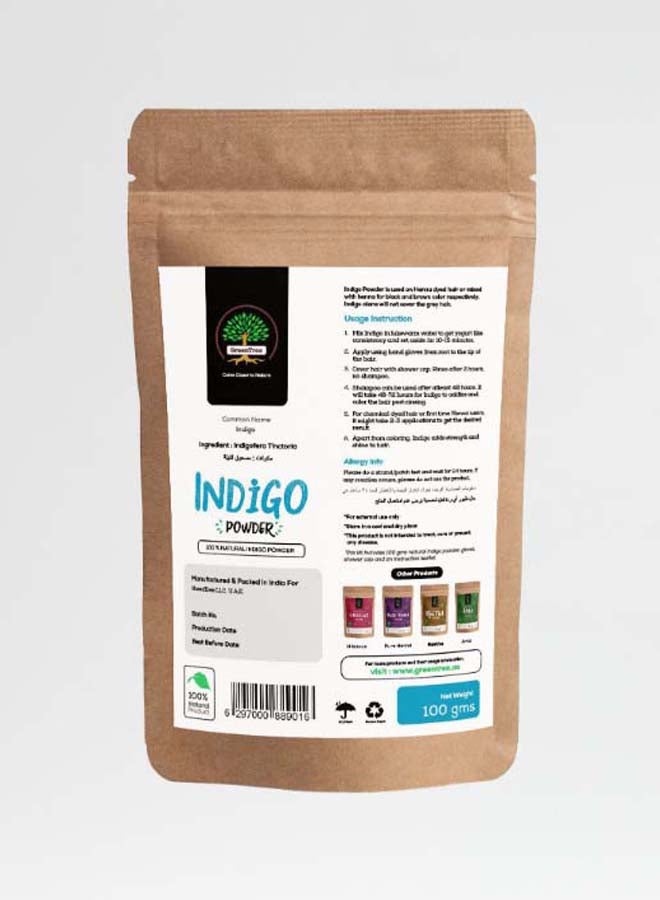 جرين تري مسحوق عشبي لصبغ الشعر إنديجو 100جرام - Image 2
