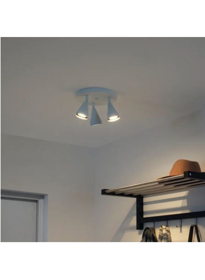 Ceiling Light With 3 Spots White 14x22cm - Image 2