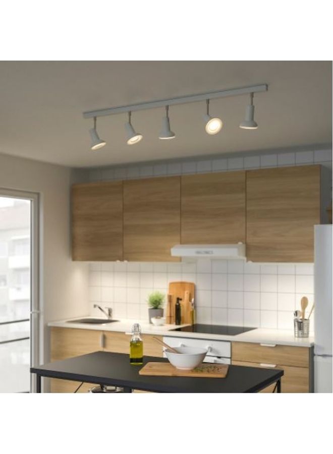 Ceiling Light With 5 Spots White 115x17cm - Image 2